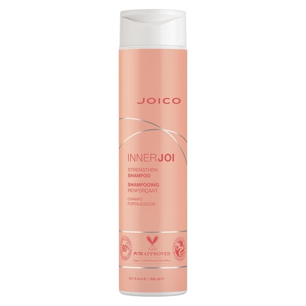 

Joico InnerJoi Strengthen Shampoo для поврежденных окрашенных волос, веганская формула без сульфатов и парабенов, 10,1 жидких унций