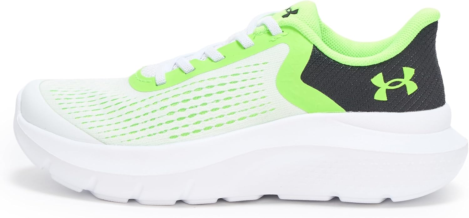 Кроссовки Under Armour Boys Pre School Rogue 4 с альтернативной шнуровкой, белый/черный/зеленый — фото 2