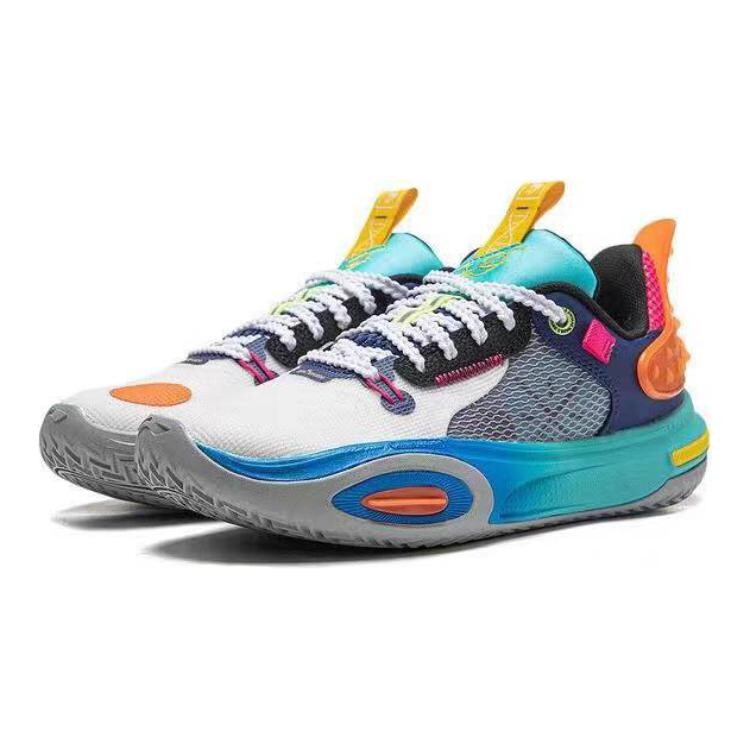 Баскетбольные кроссовки City 11 Kids GS Low-top белые/синие Lining Young, синий — фото 4