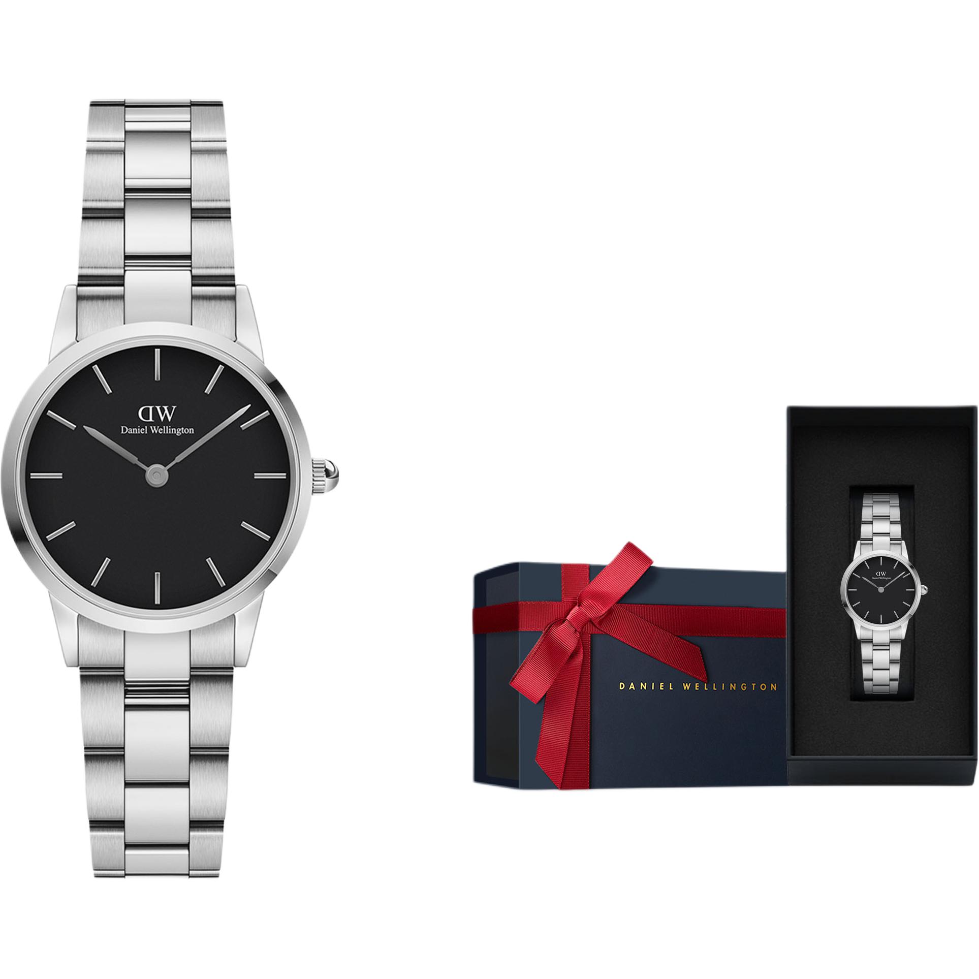 

DW/DanielWellington Часы Daniel Wellington Petite Pressed Studio Lumine 28mm, 28MM - Silver Black Dial Stainless Steel