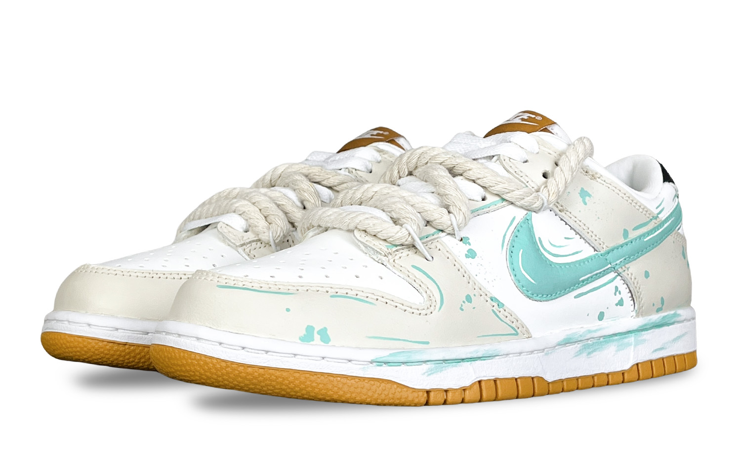Nike Dunk Fairyland, Azure Blue устойчивые к истиранию низкие скейтерские кроссовки мужские белый циан — фото 3