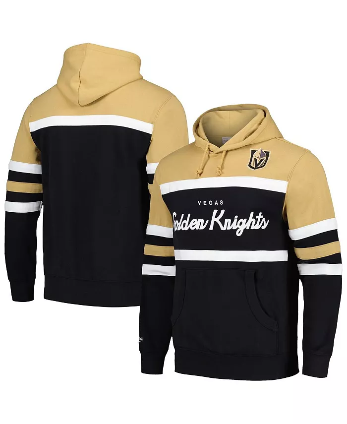 

Мужская черная толстовка с капюшоном Vegas Golden Knights Head Coach с золотым оформлением Mitchell & Ness