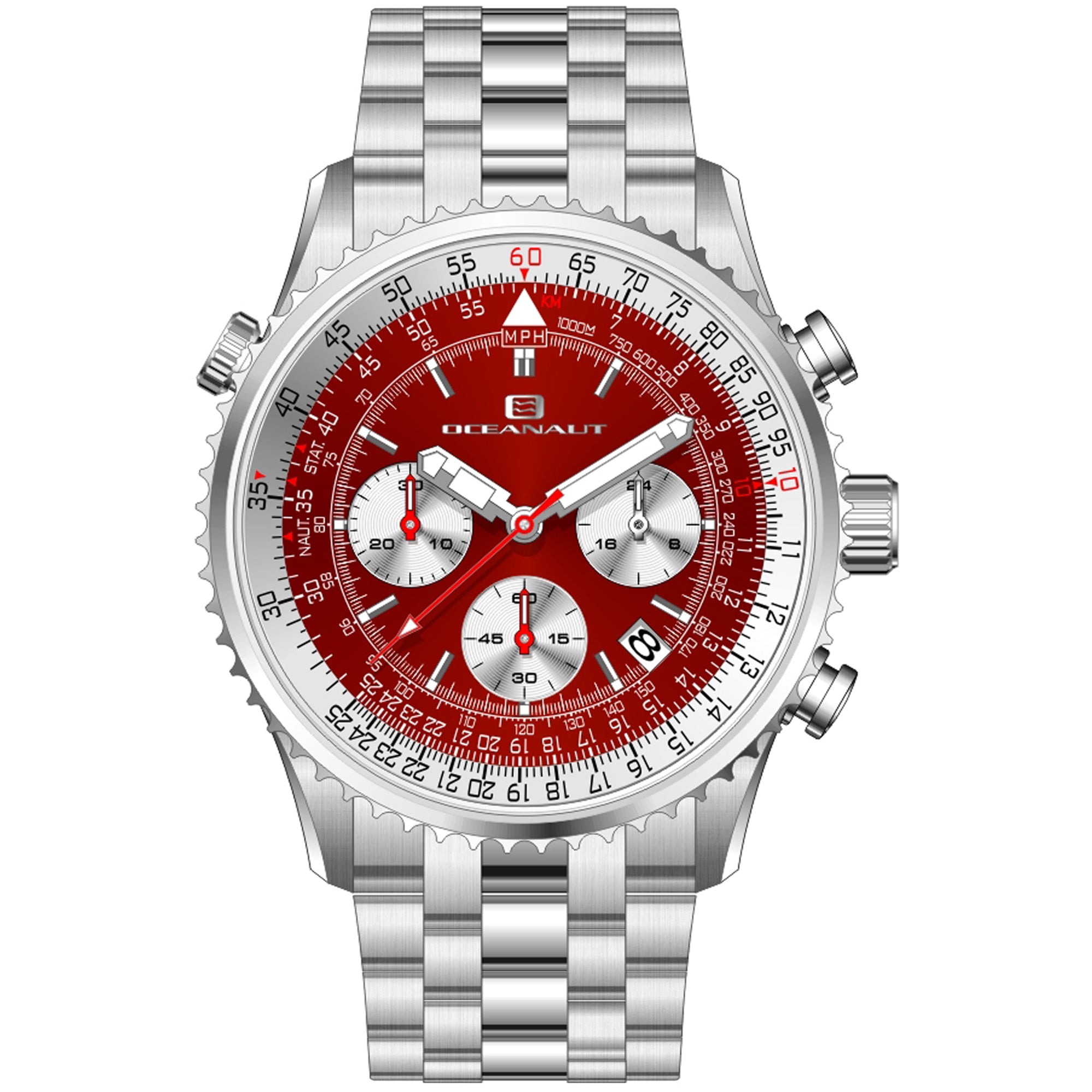 

Часы Oceanaut Men's Flight с красным циферблатом