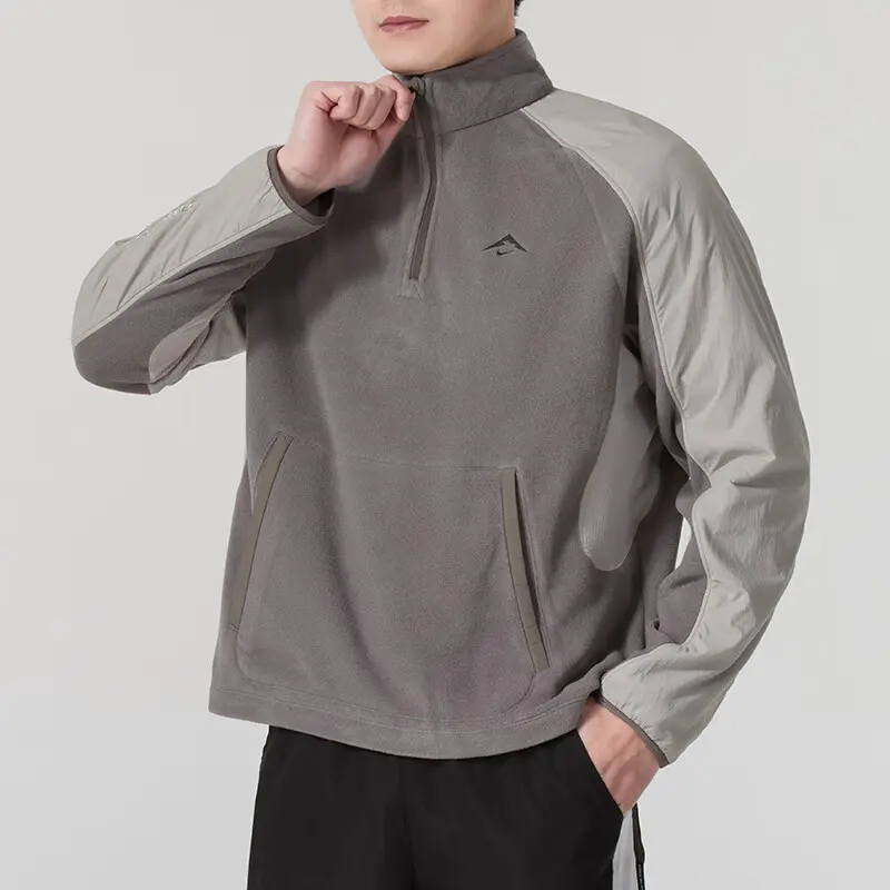 Trail Polartec Men's 1/4-Zip Fleece Running Top Nike, темно-серый — фото 4