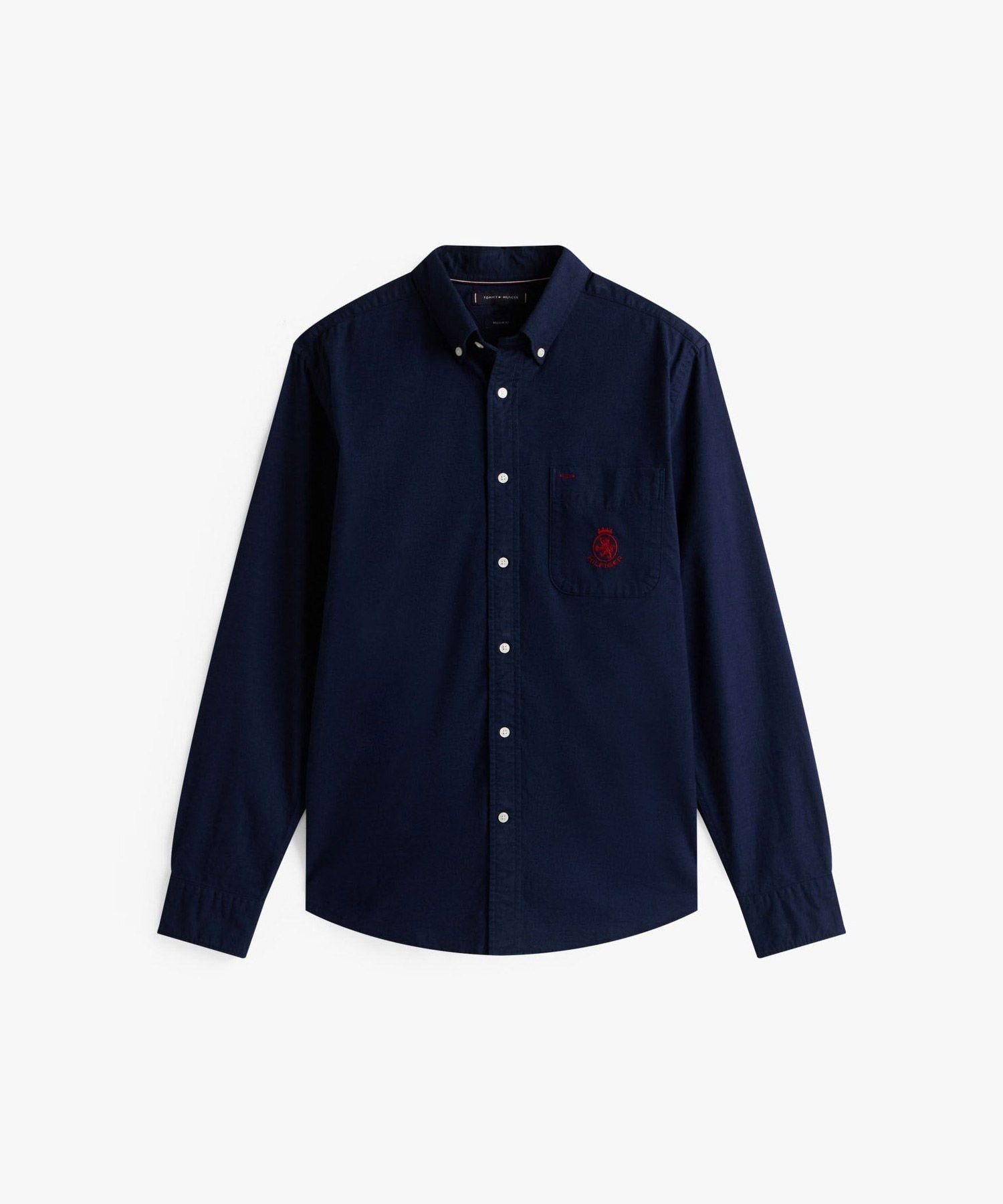 Рубашка с начесом из оксфордской ткани с гербом и карманом TOMMY HILFIGER, Navy C7G — фото 4