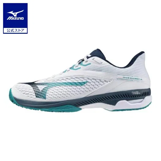 Теннисные кроссовки «Wave Exceed 6 Wide OC» от Mizuno, White X Navy