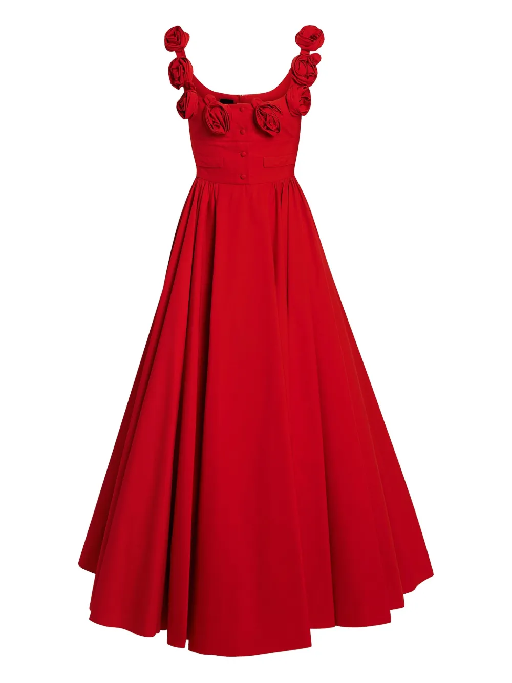 

Платье макси с цветочной отделкой Giambattista Valli, красный