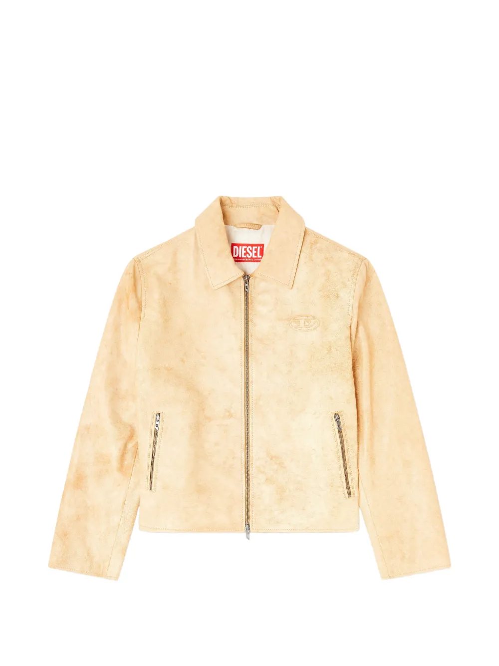 

Кожаная куртка L-Amar-A-Fem-S1 с тисненым логотипом Diesel, бежевый