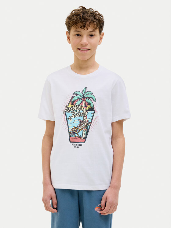 

Футболка обычного кроя Elijah 12269825 Jack&Jones Junior, белый