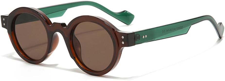 

Мужские солнцезащитные очки в стиле панк, двухцветные, с защитой от УФ-излучения UV400, ретро-стиль, женские солнцезащитные очки с прозрачными линзами и оправой KTUCN, Brown Green Brown