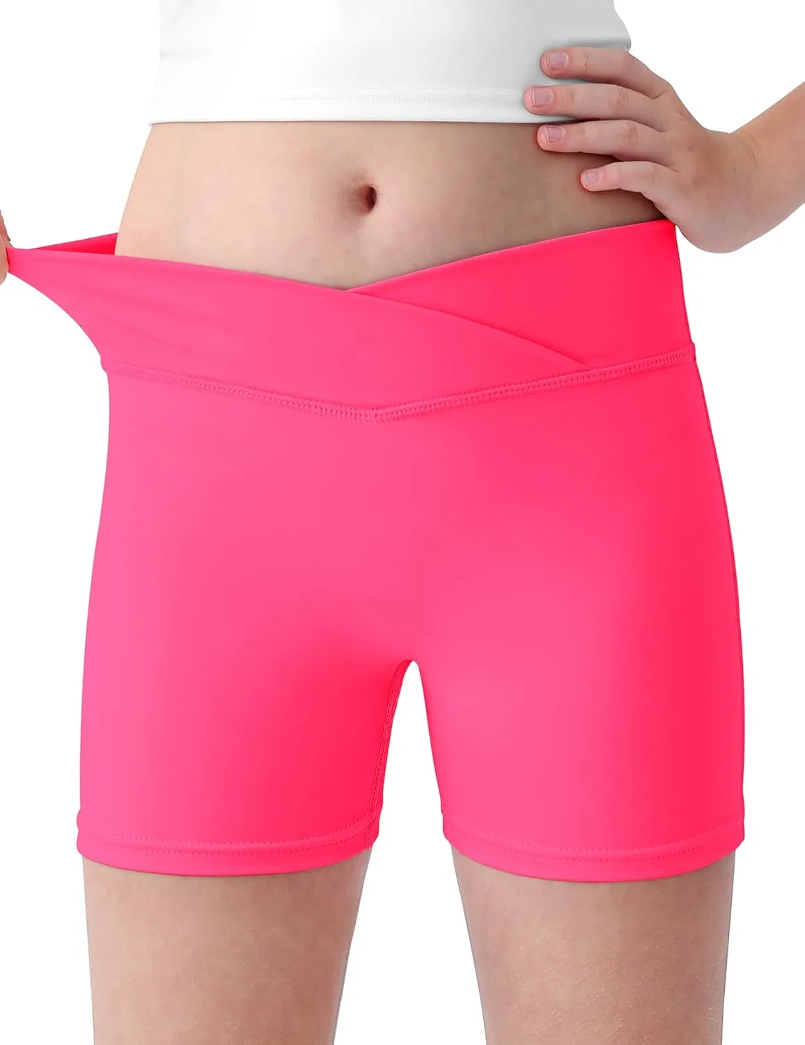 Шорты велосипедные для девочек V Cross с высокой талией Guicizi, Hot Pink