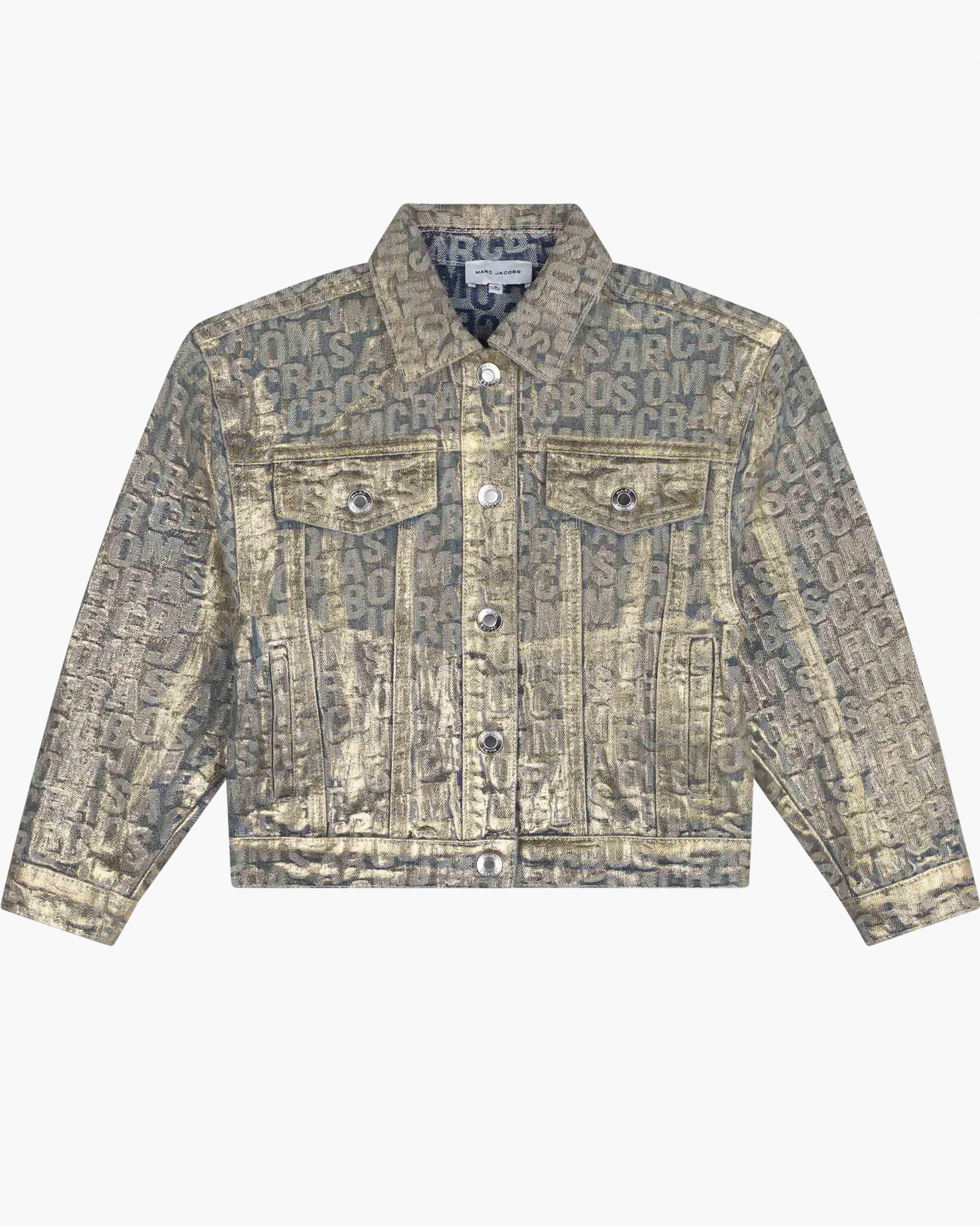 

Куртка Trucker с металлическим переплетенным логотипом Marc Jacobs, золотой