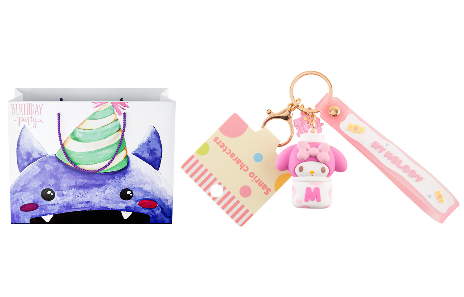 

Sanrio Брелок Hello Kitty Kuroimi из мягкого ПВХ, My Melody+Exquisite Shopping Bag A