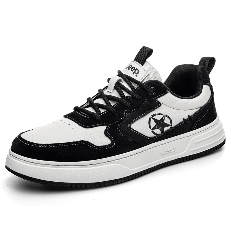 

Мужские легкие низкие скейтерские кроссовки Slip Resistant, Abrasion Resistant Jeep, classic черный белый