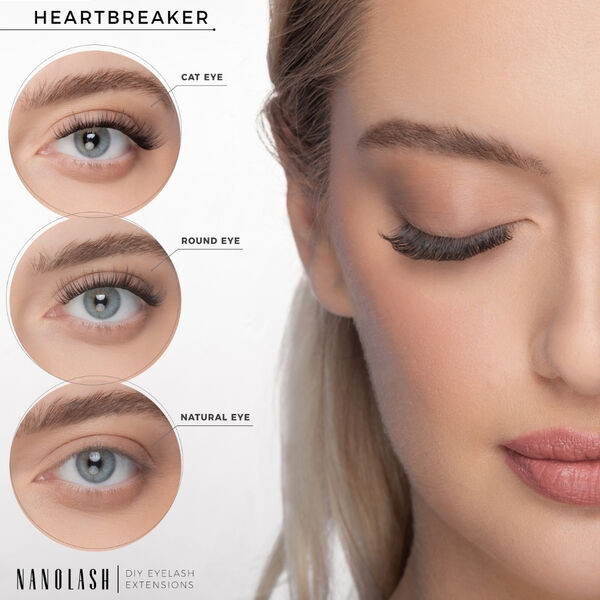 Накладные ресницы Heartbreaker, 36 шт./1 упаковка. Nanolash Diy eyelash extensions — фото 3