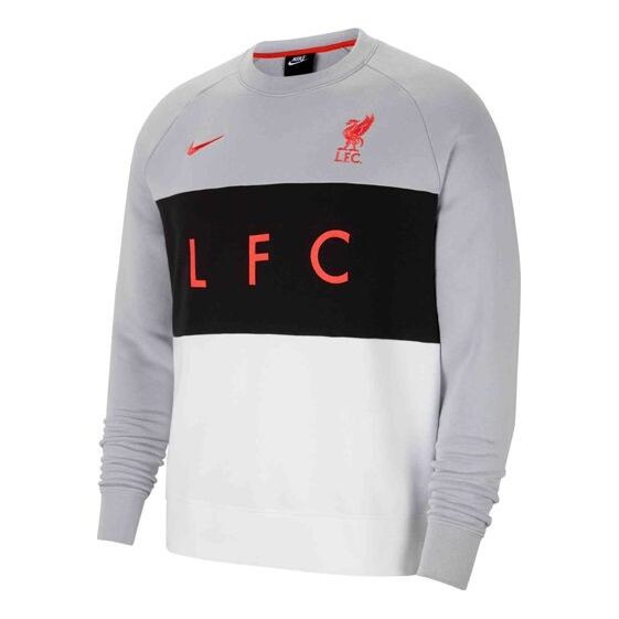 

Толстовка Nike Air Max Liverpool Fleece Round Neck Soccer/Football Training Athleisure Casual Sports Colorblock Pullover Gray, серый