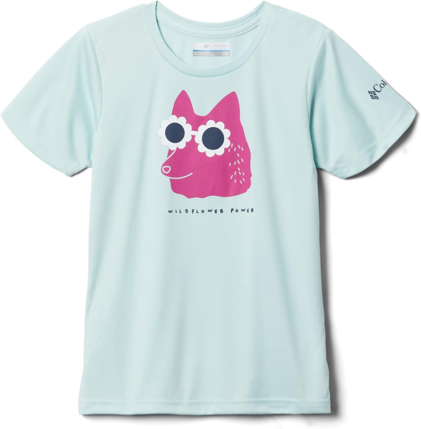 

Columbia Girls' Mirror Creek футболка с коротким рукавом и принтом, Icy Morn Wildflower Power