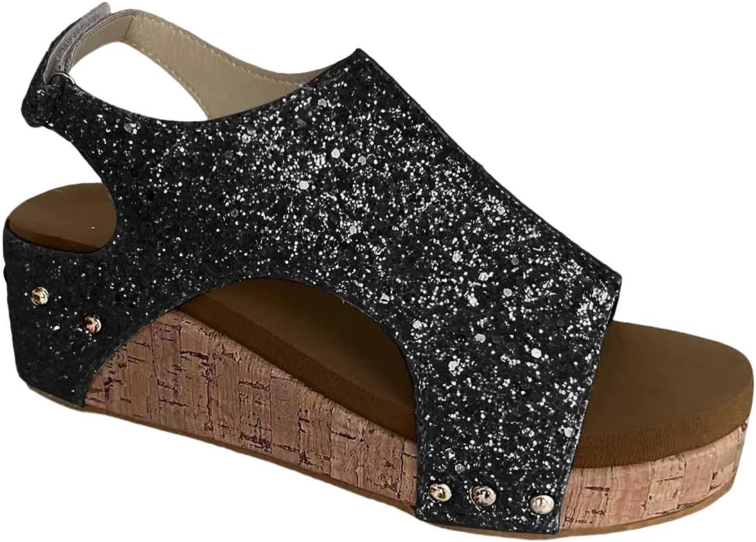 

Женские повседневные босоножки на танкетке ZWRXW с ремешком на щиколотку, удобные каблуки, открытый носок, платформенные сандалии, нарядная летняя обувь для прогулок на улице и пляжного отдыха 2025, черный