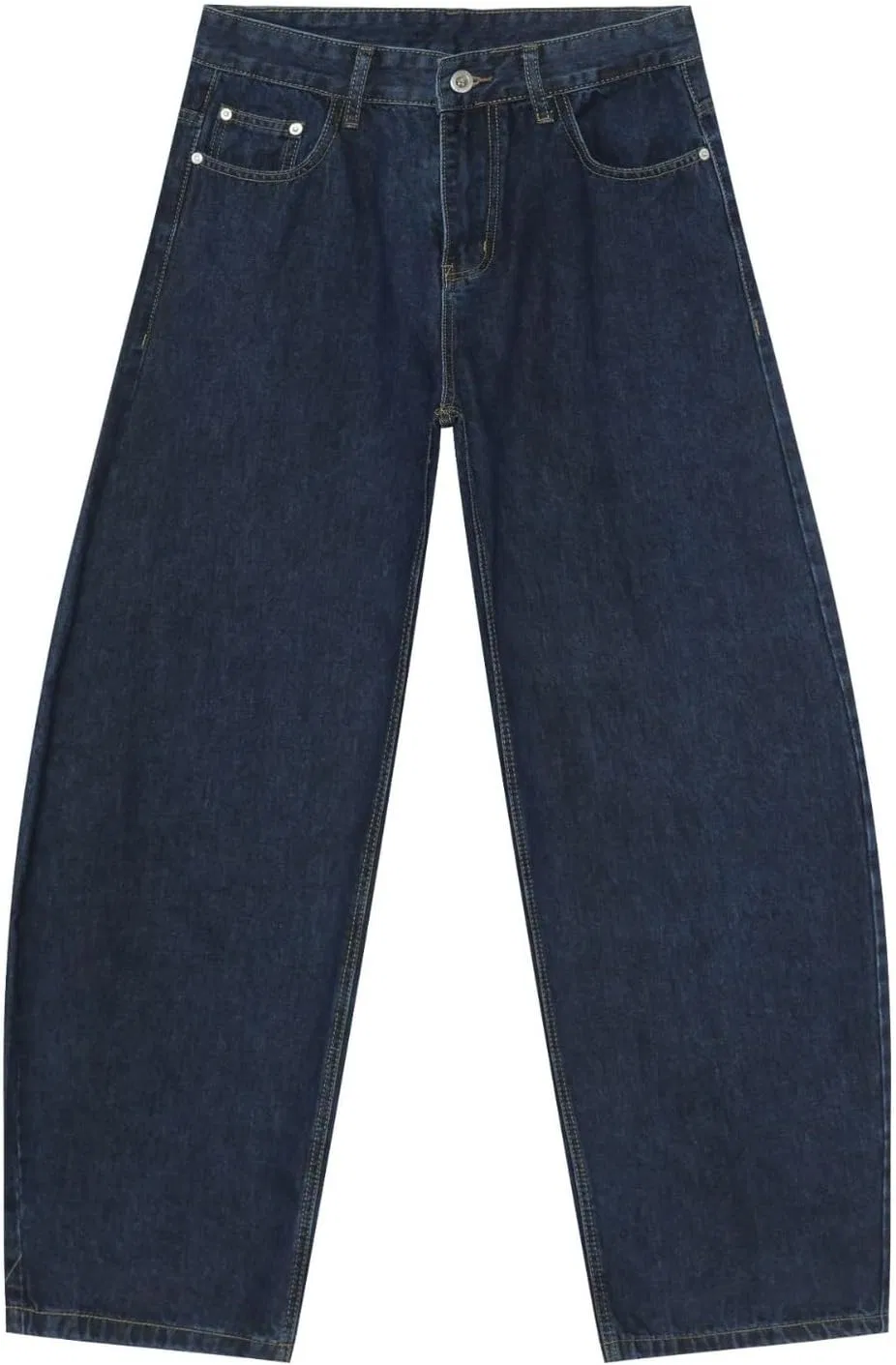 Джинсы свободные Mid Rise Stretch Denim Pants, темно-синие — фото 2