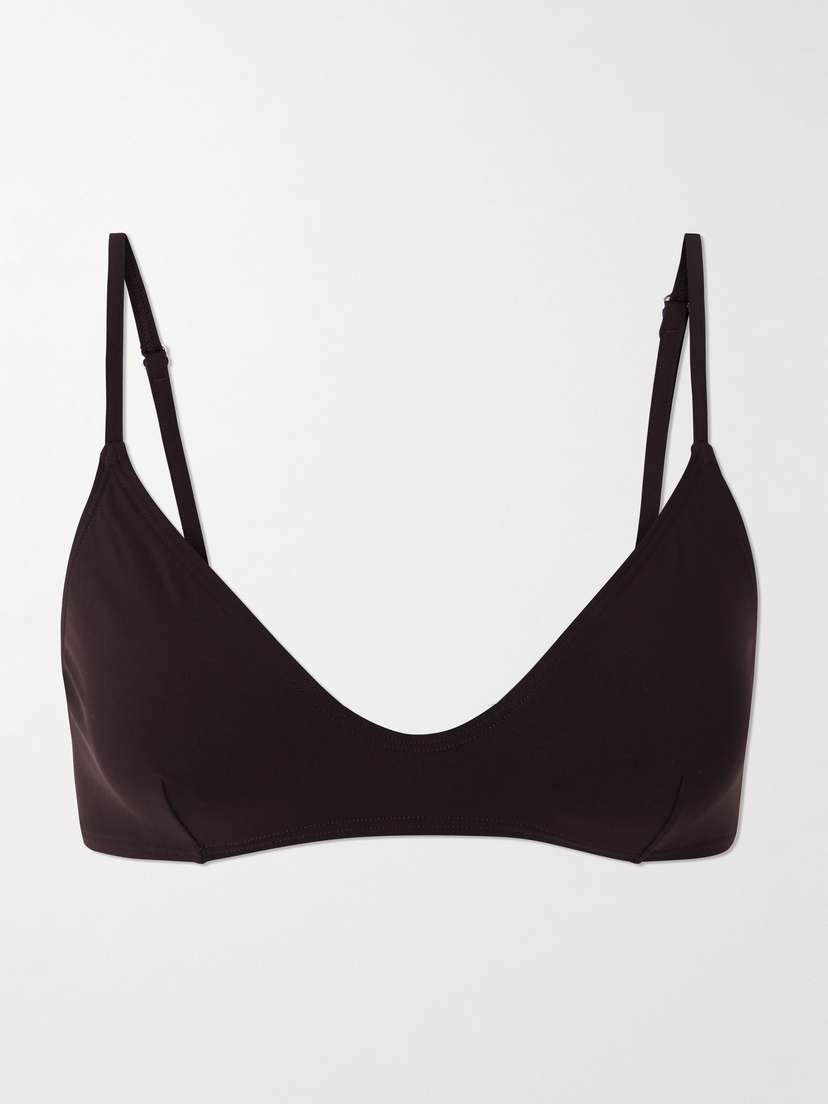 

Верх бикини из переработанного материала Tory Burch, коричневый