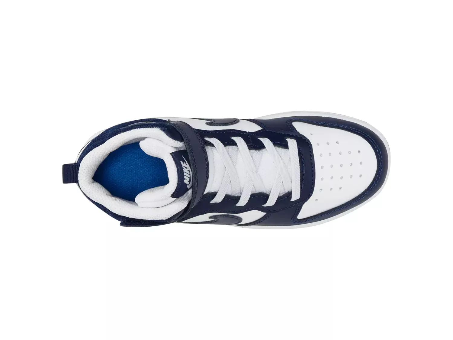 Кроссовки Court Borough Mid 2 - детские Nike, White/Navy — фото 4