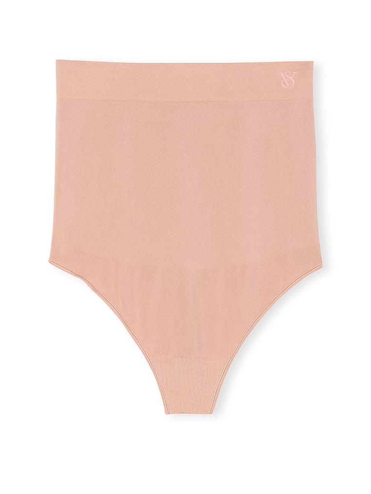 Корректирующее белье от Victoria Seamlessshaping, трусики-стринги с высокой талией Victoria'S Secret, макарон — фото 4