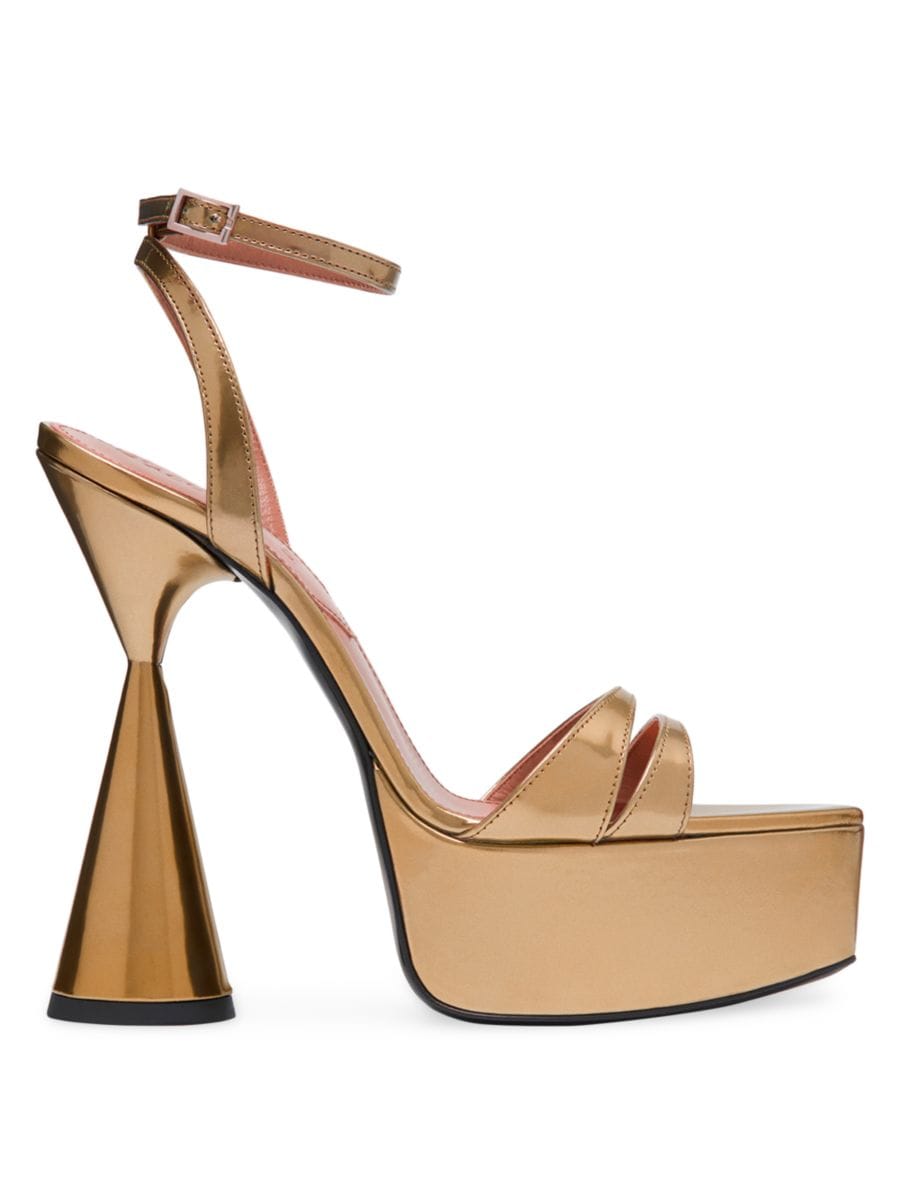 Сандалии на скульптурной платформе Ella 130 мм D'Accori, цвет Metallic Bronze