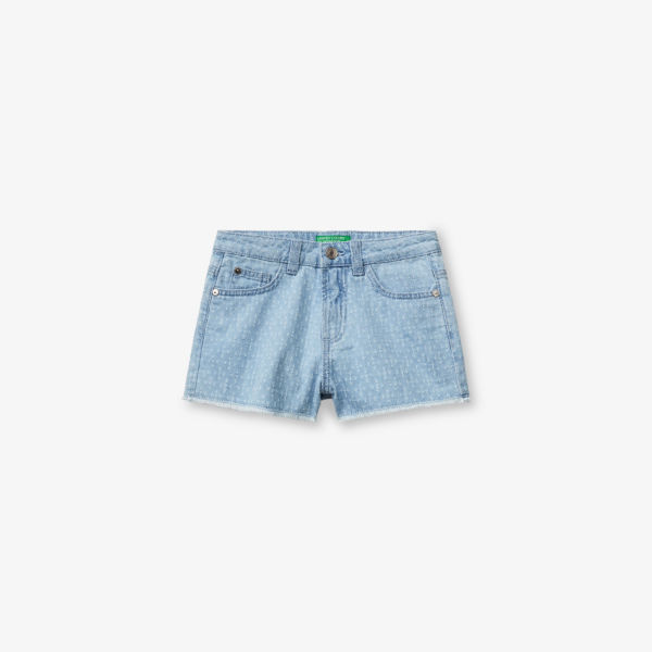 

Шорты джинсовые Benetton с эффектом светлой стирки, голубой