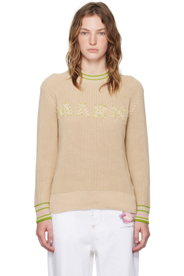 

Свитер с аппликациями Marni Marni, цвет ivory