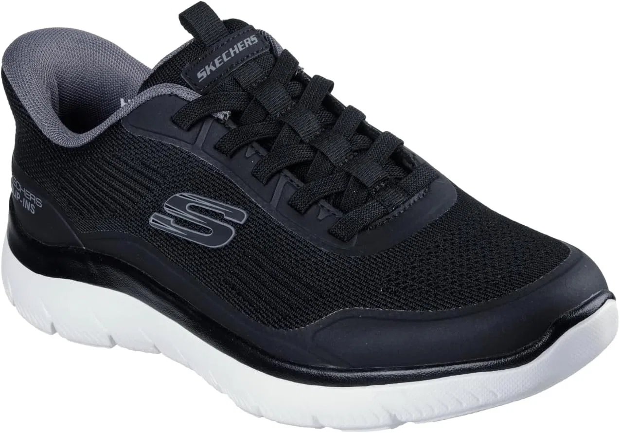 Мужские туфли Skechers Summits Leyter Hands Free без шнурков, Black White