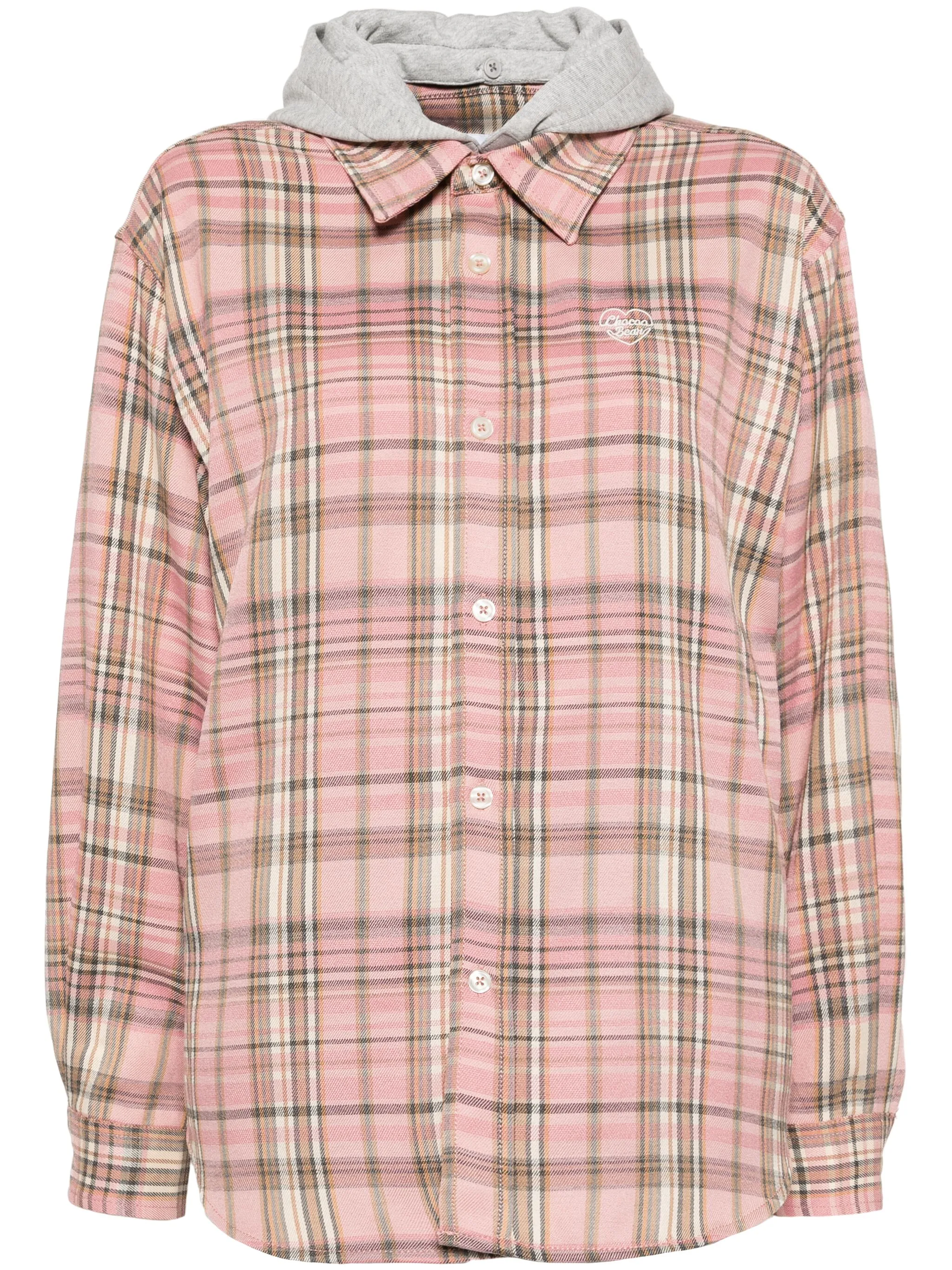 

Рубашка с вышитым логотипом Chocoolate, пудрово-розовый