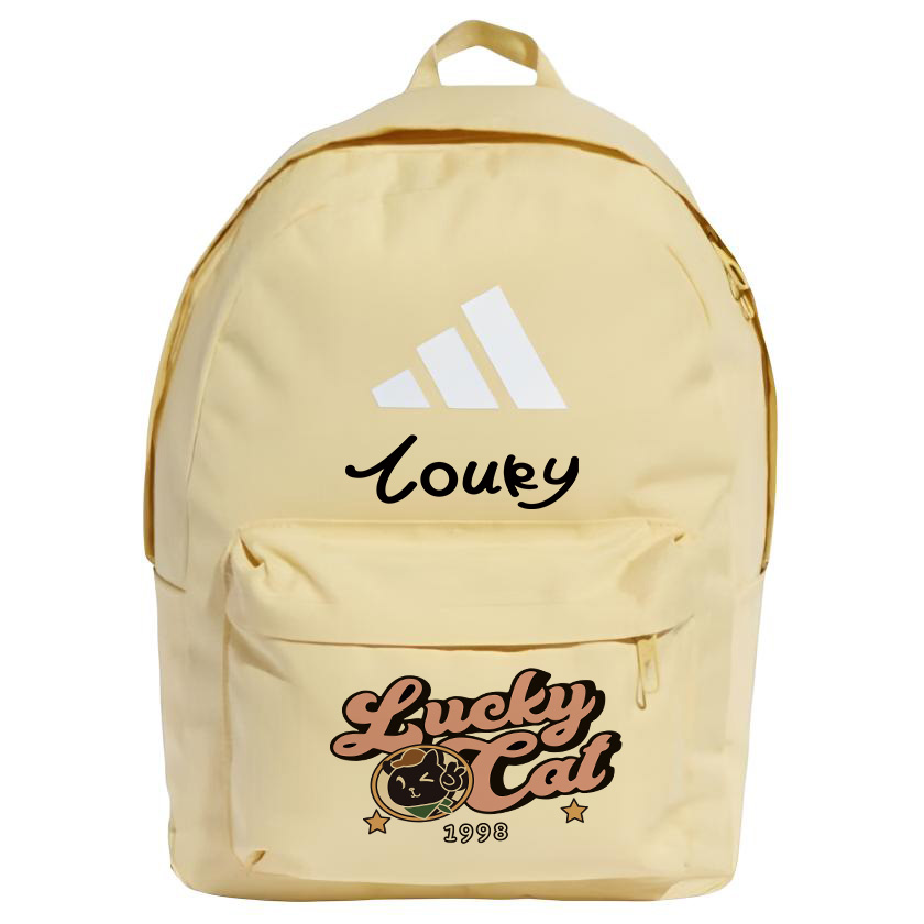 

Adidas Полиэстеровый рюкзак с тиснёным узором большой унисекс жёлтый, Lucky Cat