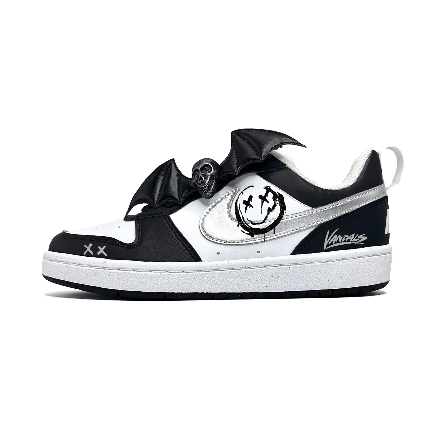 

Nike Детские низкие скейтбордистские кроссовки Court Borough Vintage Gothic с противоскользящей и износостойкой подошвой, серебристого цвета, для подростков