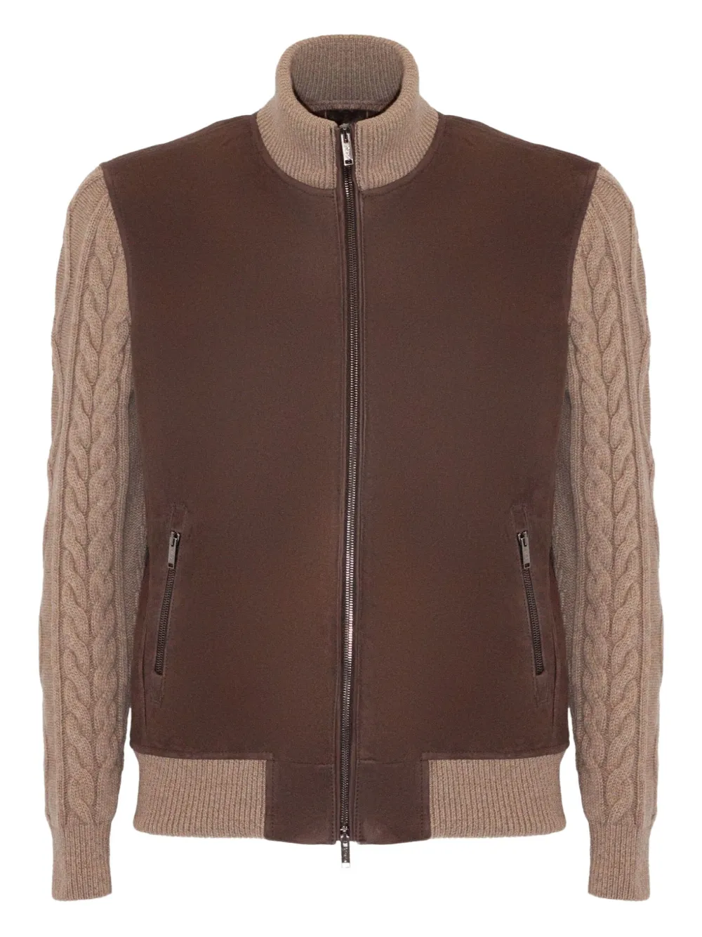 

Замшевая куртка с трикотажными рукавами VOLFAGLI, коричневый