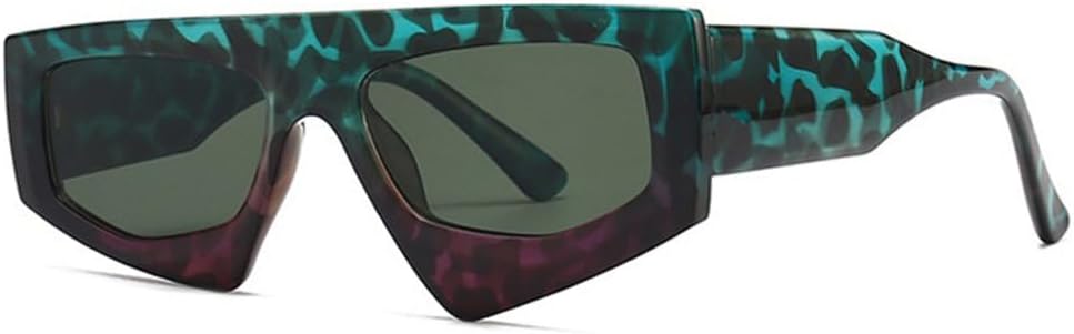 

Винтажные солнцезащитные очки неправильной формы с леопардовым принтом для женщин, модная оправа, плоские солнцезащитные очки для мужчин, очки в стиле хип-хоп MUTYNE, Green Purple Green