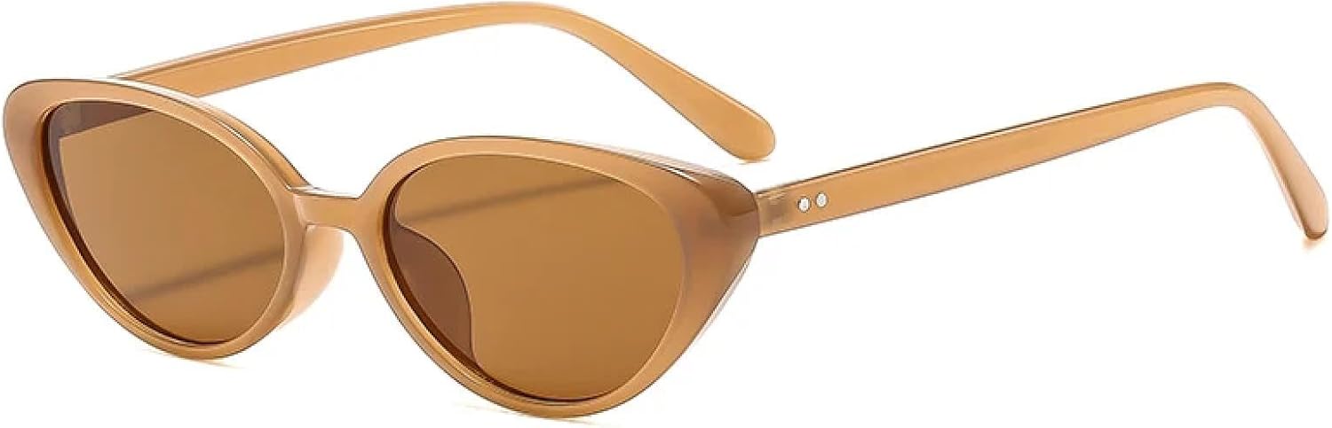 

Модные солнцезащитные очки Trend Luxury в маленькой оправе «кошачий глаз» для мужчин и женщин, для активного отдыха, путешествий и вождения, с защитой от УФ-излучения UV400 TKKTLLT, Tea Brown