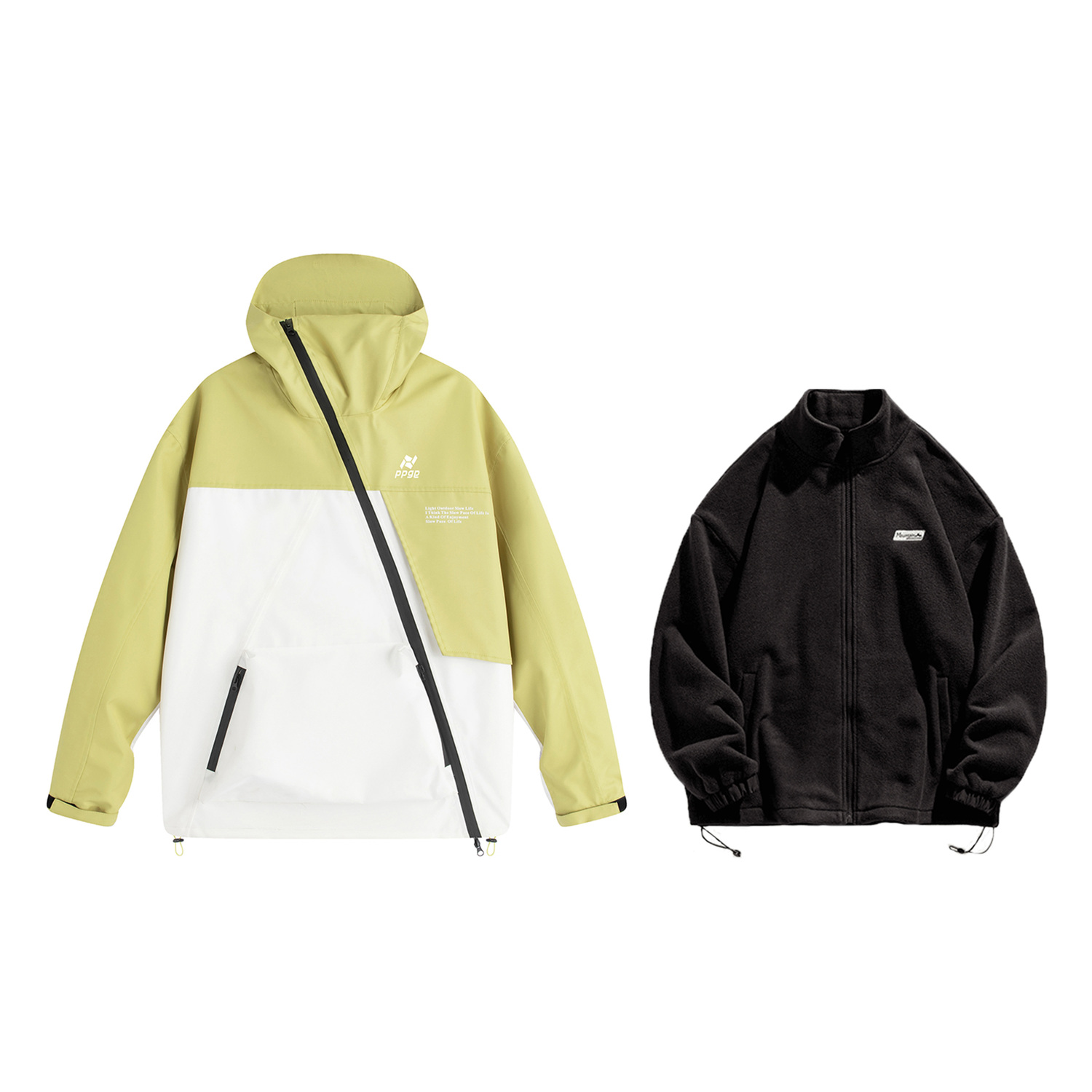 

Водонепроницаемая и ветрозащитная ветровка унисекс Ppge, желтый зеленый softshell+polar fleece inner