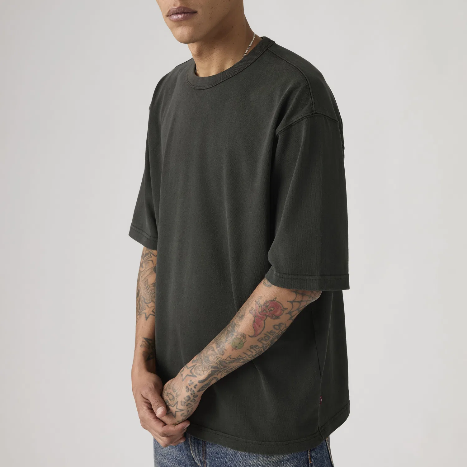 Плотная свободная футболка, окрашенная в готовом виде Levi's, Black — фото 2
