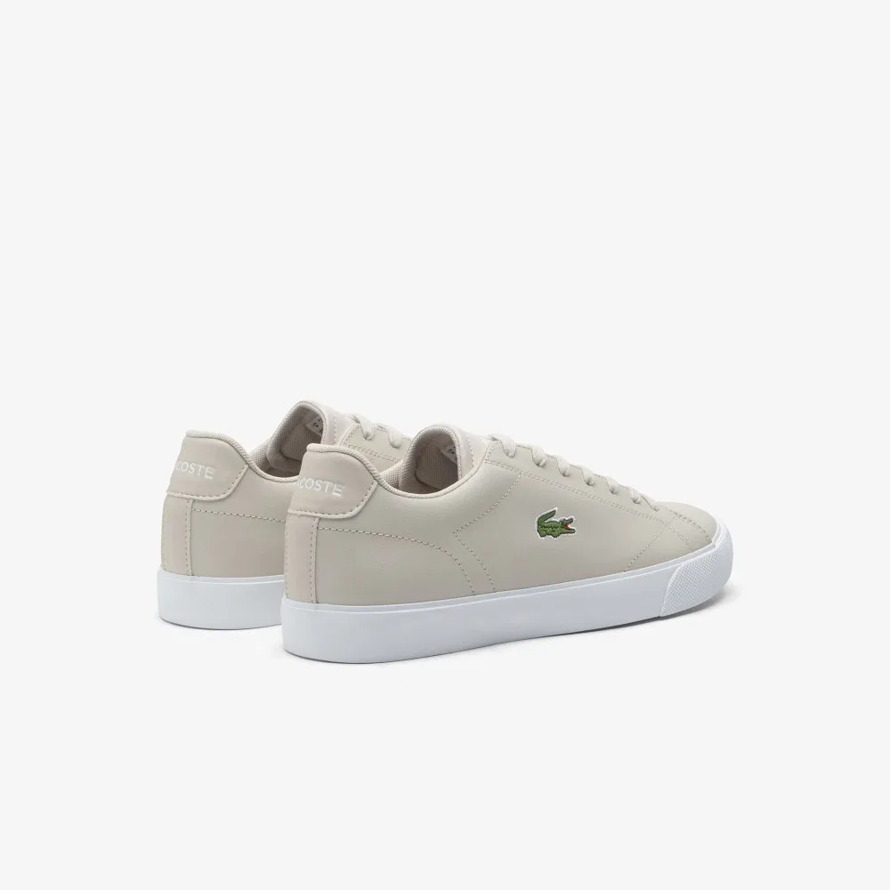 Мужские кожаные сникеры Lerond Set белоснежные от Lacoste — фото 3