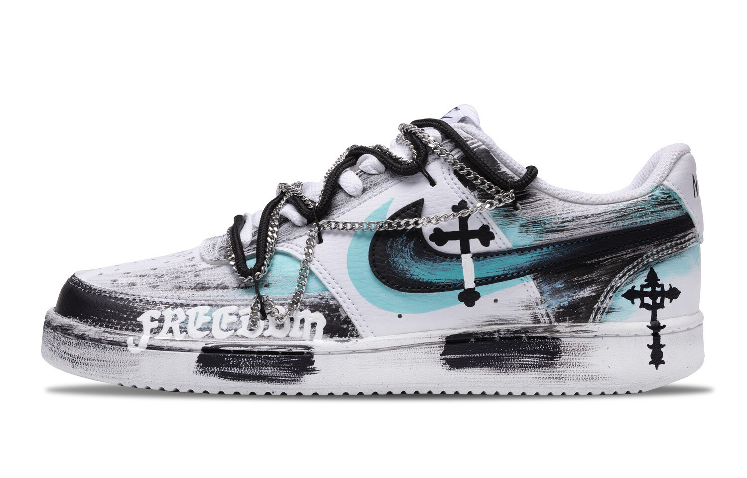 

Кроссовки Nike Court Vision 1 Skateboarding Shoes Women's Low-top University Blue/Black/White, синий