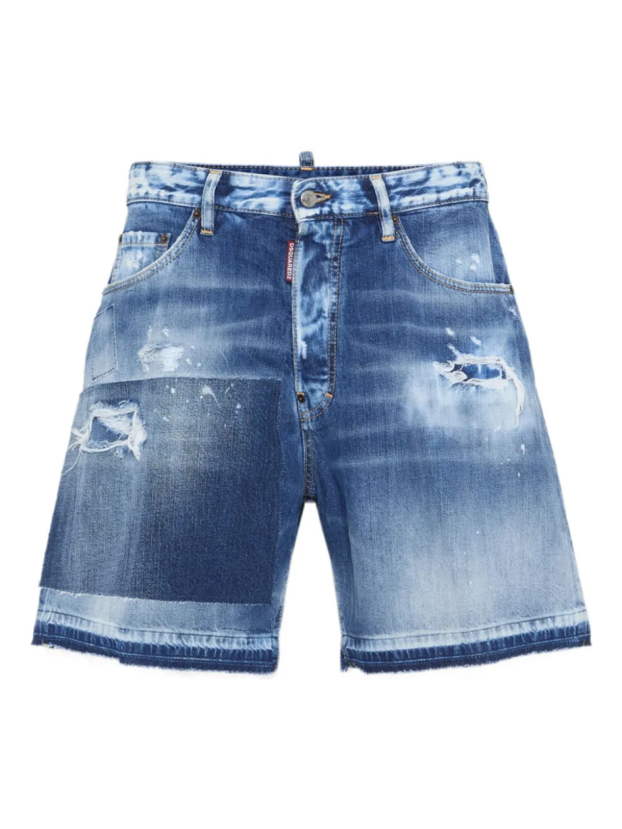

DSQUARED2 джинсовые шорты с прорезями, синий