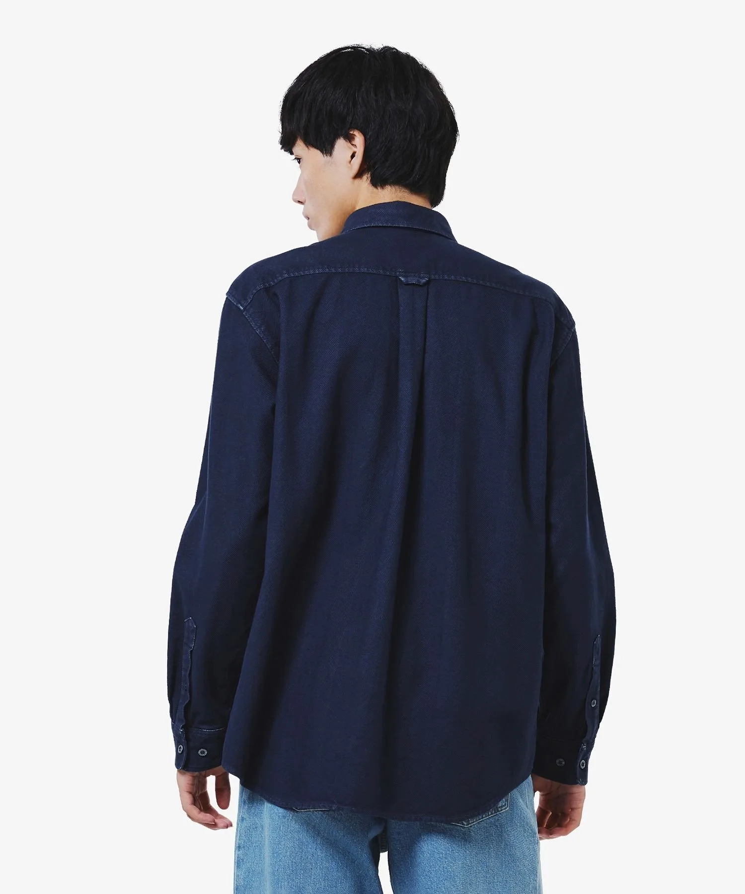 Рубашка из выстиранной фланели в елочку LACOSTE, Dark Navy — фото 2