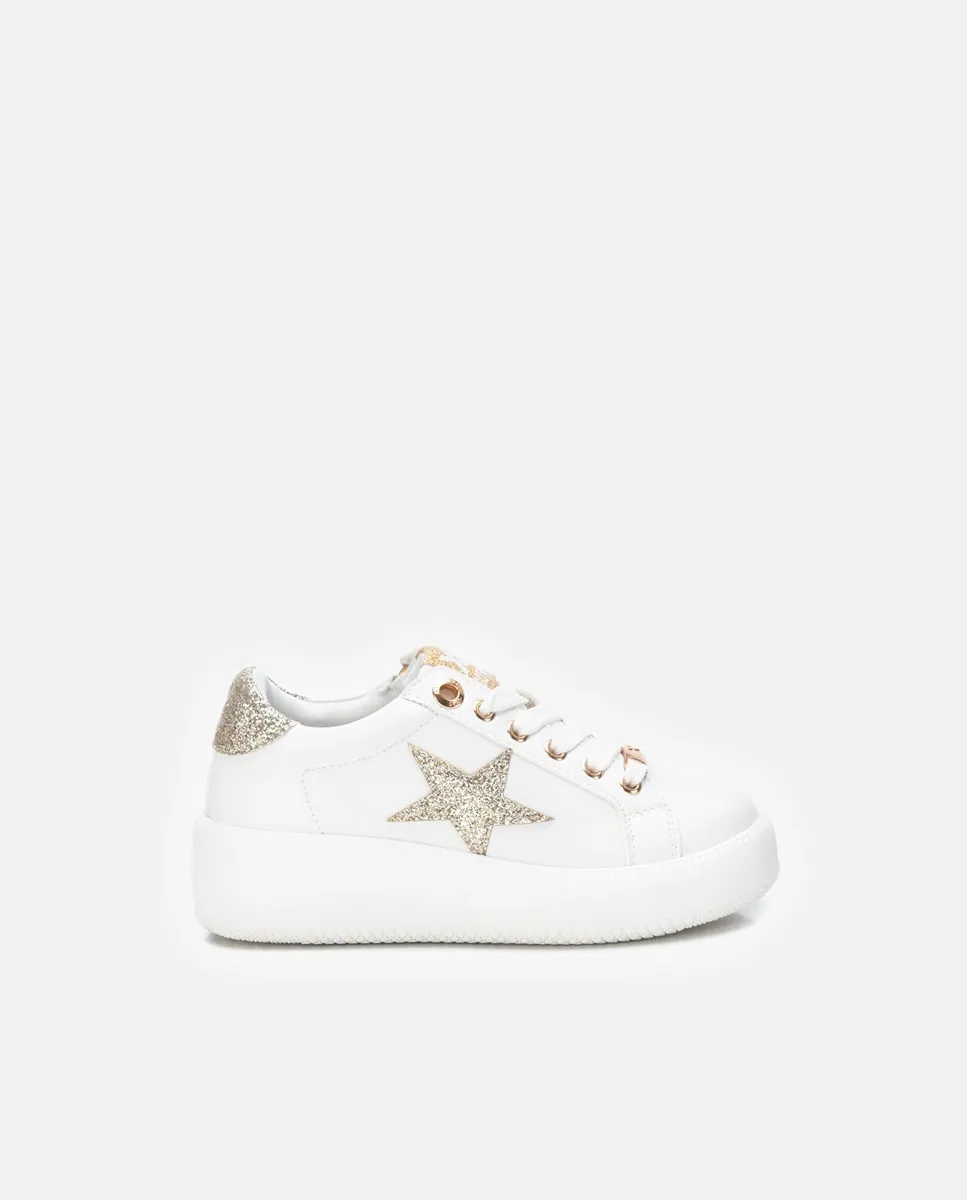 

Детские кожаные кроссовки на молнии Xti, золотой