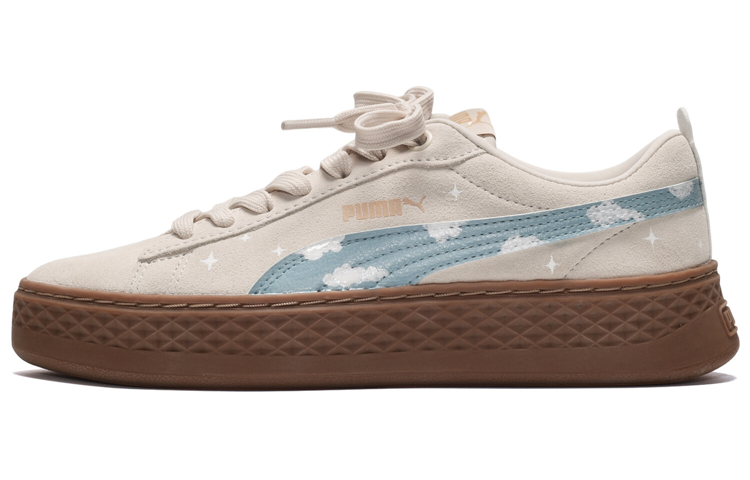 

Кроссовки для скейтбординга на платформе женские низкие бежевые/синие Puma, Синий, Кроссовки для скейтбординга на платформе женские низкие бежевые/синие Puma