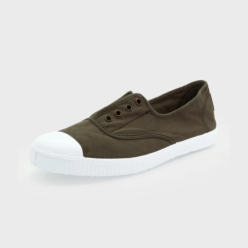 Мужские слипоны Inglesa Elastico Tintada Puntera цвета хаки от Victoria Shoes