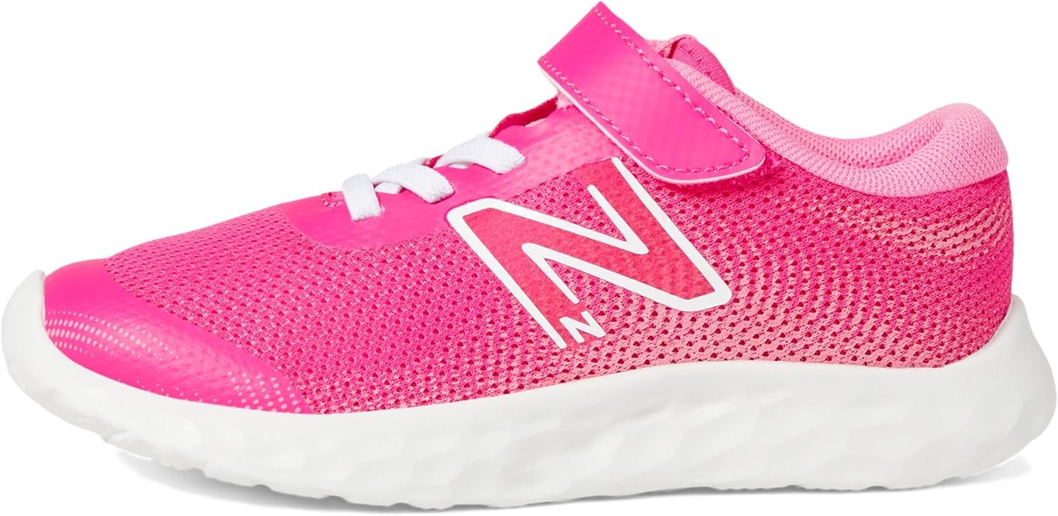 Кроссовки для бега New Balance Unisex-Child Dynasoft 520 V8 с шнурками-бинджи, белый/розовый — фото 4