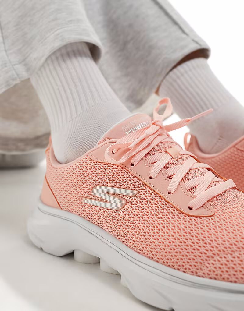 Кроссовки Skechers Go walk 7 kaylor персикового цвета — фото 4