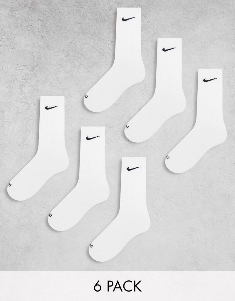 

Nike – Everyday Cushioned Plus – набор из 6 пар белых носков длиной до икры