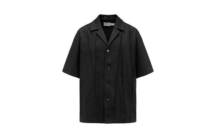 

Деконструированная хлопковая льняная рубашка Feng Chen Wang, черный