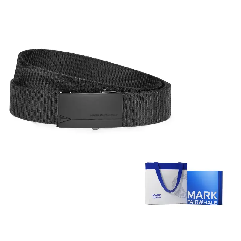 

FAIRWHALE Нейлоновый спортивный ремень мужской шириной 3,4 см, Black-Backstab Buckle